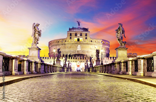 Board z aluminiowym obramowaniem Castel sant angelo z mostu, rzym.
