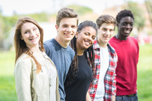 Multiethnic Group Of Teenagers Outdoor