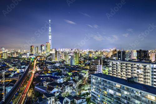 Fotoboard na płycie Tokio pejzaż z skytree