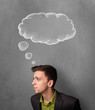 © ra2 studio - Thoughtful businessman with cloud above his head