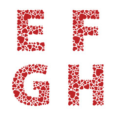 Fototapete - Heart Alphabet Font