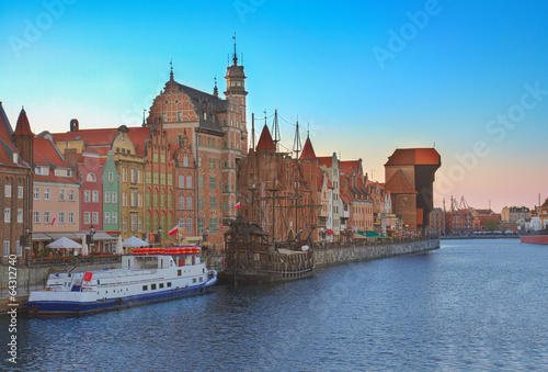 Board z aluminiowym obramowaniem Stare miasto nad wodą, gdańsk