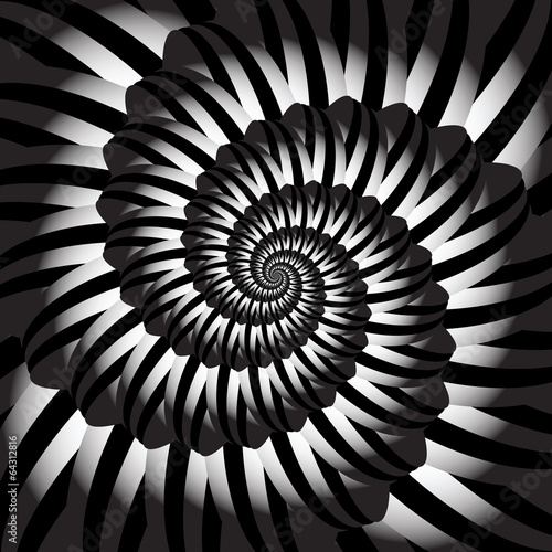 Board z aluminiowym obramowaniem Projekt tło złudzenie ruchu monochromatyczne spirala