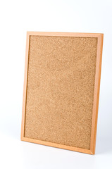 Cork board isolated white background