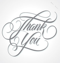 Sticker - THANK YOU hand lettering (vector)