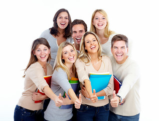 Wall Mural - Group of happy students.