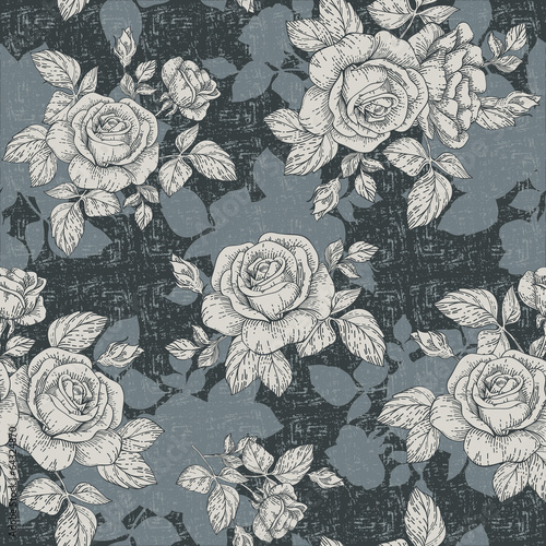 Naklejka - mata magnetyczna na lodówkę floral seamless pattern