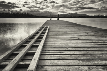 Sticker - old wooden jetty