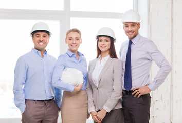 Poster - happy business team in office