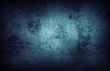 Poster - Blue grunge dark concrete stone texture wall background