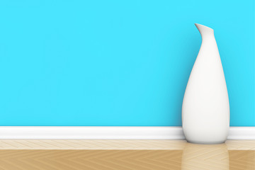 Poster - White vase on a floor