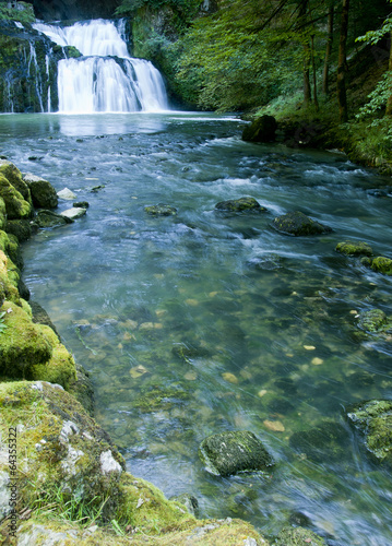 Fotoboard na płycie Lison's source waterfall in doubs, france
