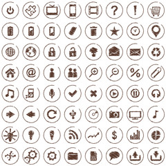 Large set of hand drawn style web icons