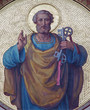 Vienna - Fresco of st. Peter the apostle in Carmelites church