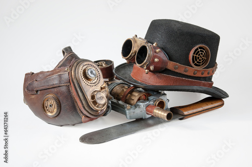 Obraz na płótnie canvas trzyczęściowy "tryptyk" Akcesoria steampunk