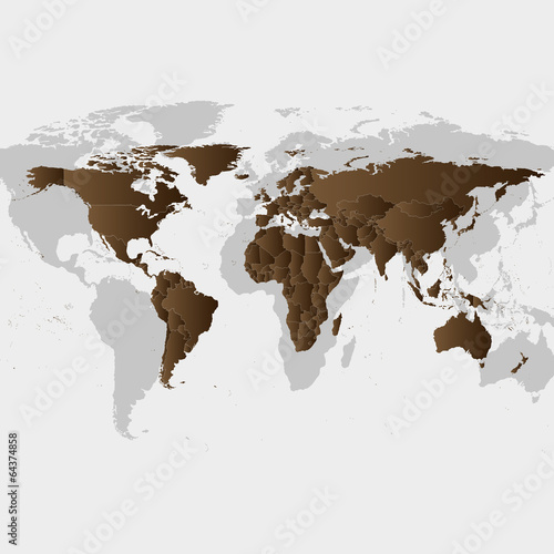 wektor-brazowy-mapa-swiata