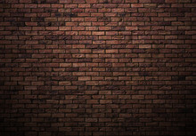 Dimly Lit Old Brick Wall
