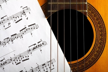 Classical guitar and notes