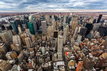 Wall Mural - Aerial view of midtown Manhattan skyscrapers