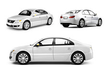 Three Dimensional Image Of A White Car
