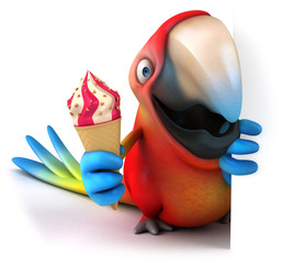 Wall Mural - Parrot and ice cream