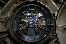 Submarine Interior View Through Manhole
