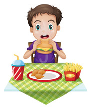 A Boy Eating