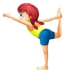 Poster - A small lady performing a yoga