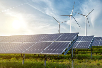 solar panels under blue sky