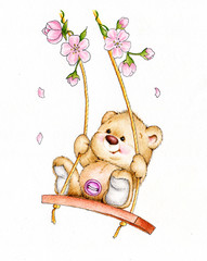 Plakat kreskówka kwiat ładny dzieci piękny