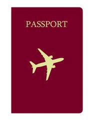 Sticker - Avion sur un passeport