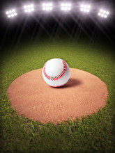 3d Rendering Of A Baseball On A Pitchers Mound