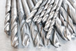 Metal drill bits. Drilling and milling industry. Closeup