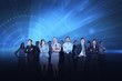 © WavebreakMediaMicro - Business team against blue light background