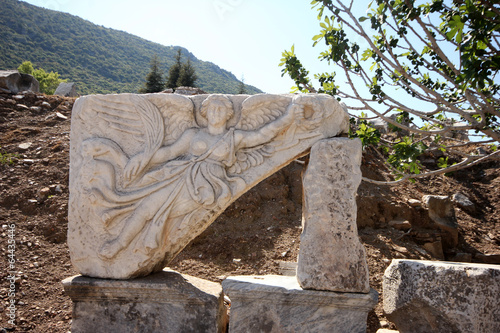 Fotografija Stone Carving of the Greek Goddess Nike, Ephesus