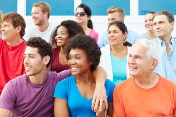 Wall Mural - Crowd Of Spectators Watching Outdoor Sports Event