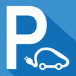Logo parking véhicules électriques.