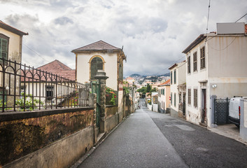 old historic town center of Funchal, Madeira island, Portugal.