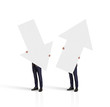 © SFIO CRACHO - Two businessmen holding blank white arrows