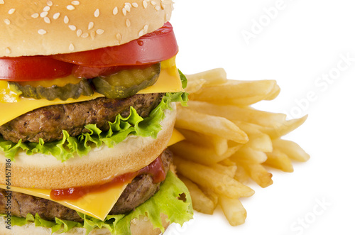 Naklejka samoprzylepna Burger i frytki