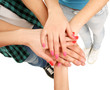 © shefkate - United hands of young people.