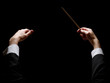 Concert conductorwith a baton