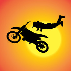 Wall Mural - Vector silhouette of extreme jumps.