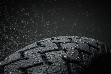 Close-up Shot Of Classical Motorcycle Tire Tread