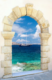 Fototapeta Do przedpokoju - Traditional architecture on Mykonos island, Greece