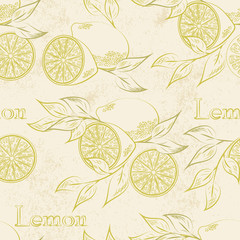 Wall Mural - Lemon seamless pattern