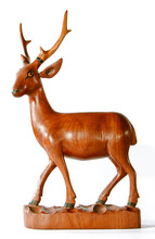 Carved Wood Deer