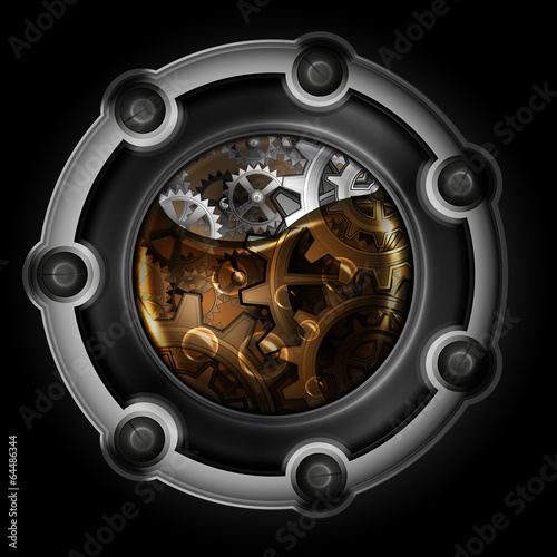 Obraz na płótnie canvas dwuczęściowy "dyptyk" Mechanizm abstrakcyjny steampunk. 