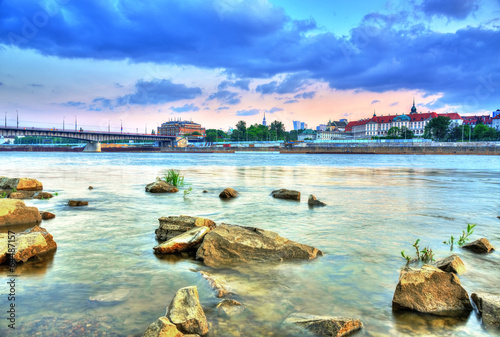 Fotoboard na płycie Widok z warszawy z zakresu dynamiki river.hdr-high