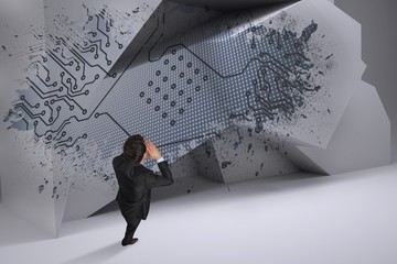 Aufkleber - Composite image of shouting businessman